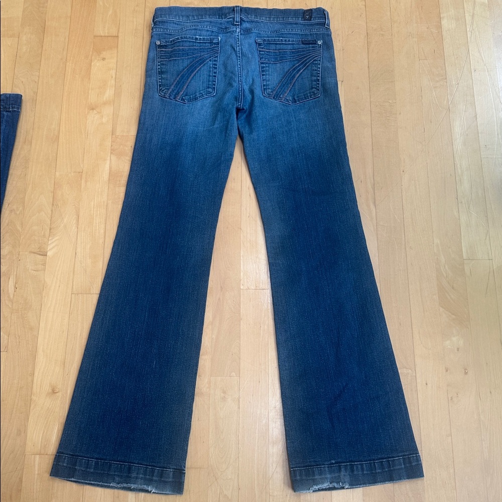Dojo 31 x 32 x 8 —-7 For All Mankind Women's Dark Blue Wide Leg Jeans - Picture 9 of 11